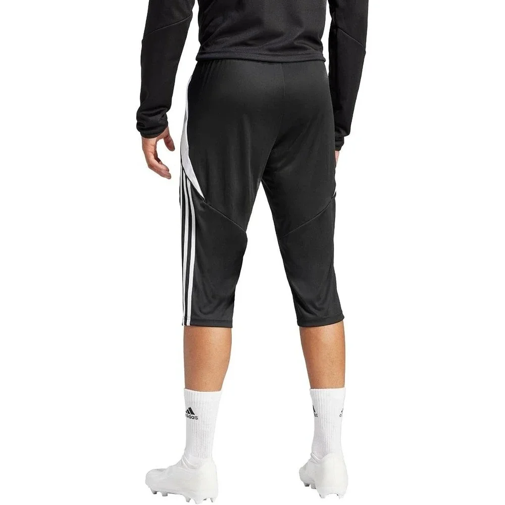 NEW Adidas Tiro24 Slim Fit 3/4 Pants Men's XS Black White Elastic Waist Comfort
